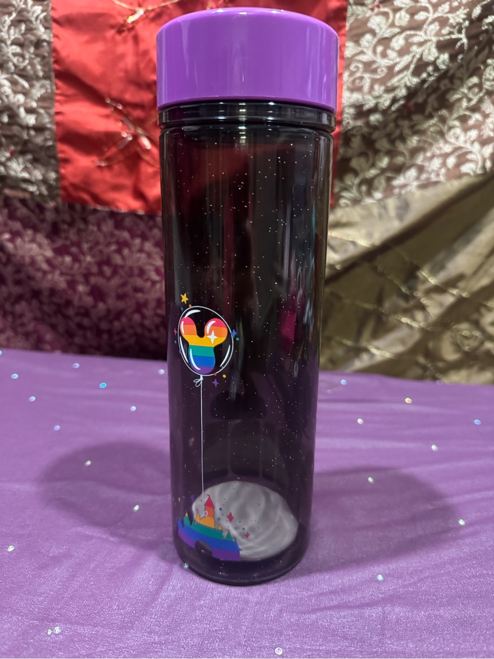 Disney Rainbow Pride Water Bottle with Purple Lid - Picture 3 of 6